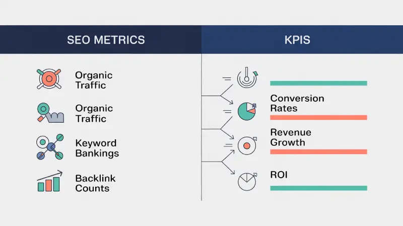 Difference Between SEO Metrics vs KPIs